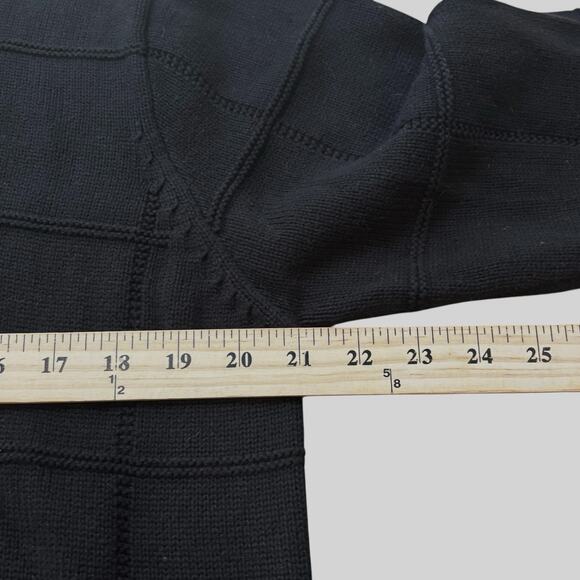 Vintage Colours Alexander Julian Sweater Mens Large Windowpane Black Grandpa Dad - Picture 6 of 7